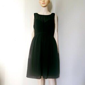 Jenny Yoo Women’s Collection Midi Flare Black Dress